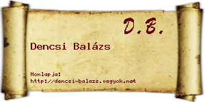 Dencsi Balázs névjegykártya