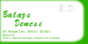 balazs dencsi business card
